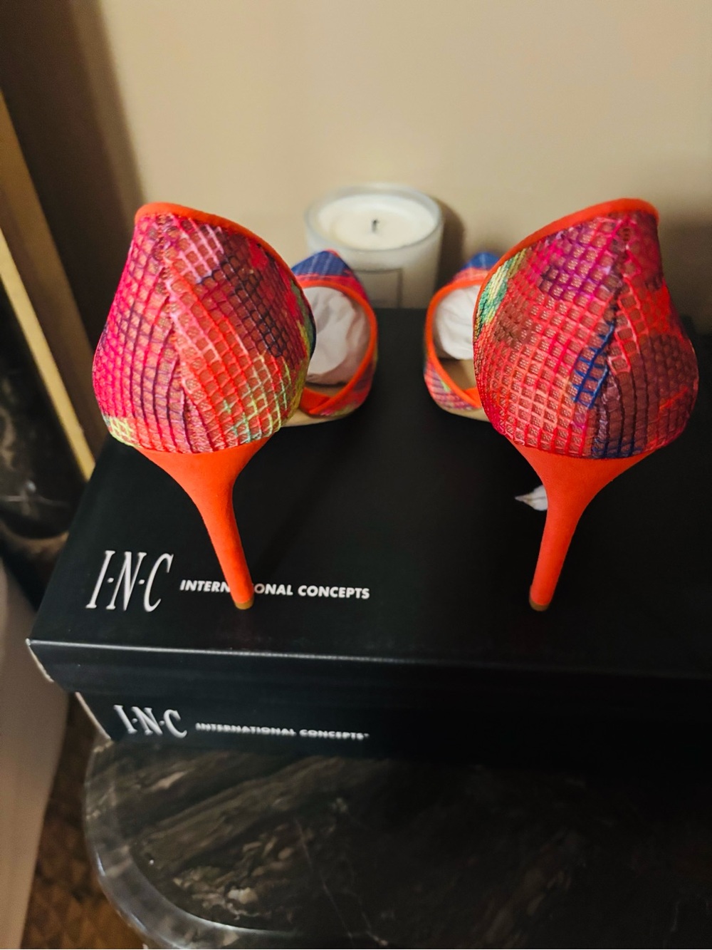 NWT - INC International Concepts Orange Multi Pointed-Toe Pumps - size 6.5 - Picture 4 of 6